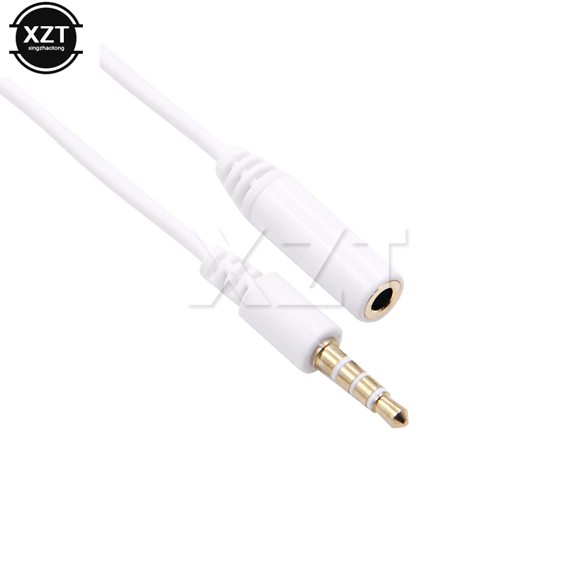 Cable Extension 3.5 - オス-メス延長ケーブル、ステレオオーディオヘッドフォン、4ポールジャック、3.5mm、1m、新品