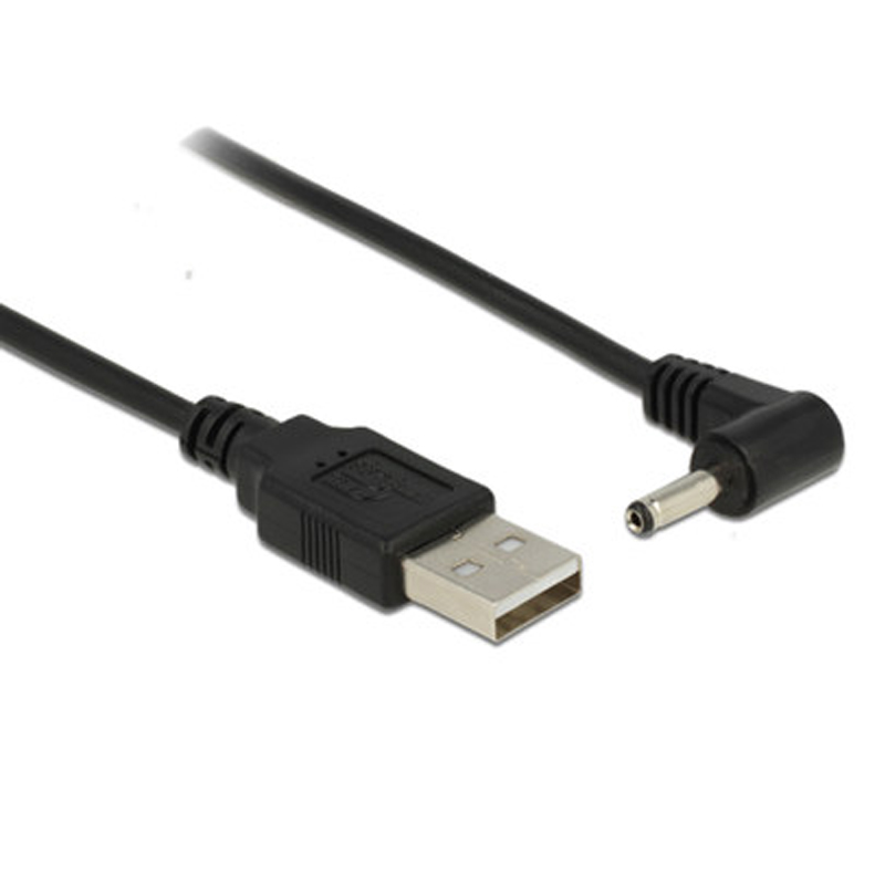 Cable Extension 3.5 - ブラックエルボ90° USBオス-オス DC電源ケーブル DC 5.5*2.5mm 3.5*1.35mm