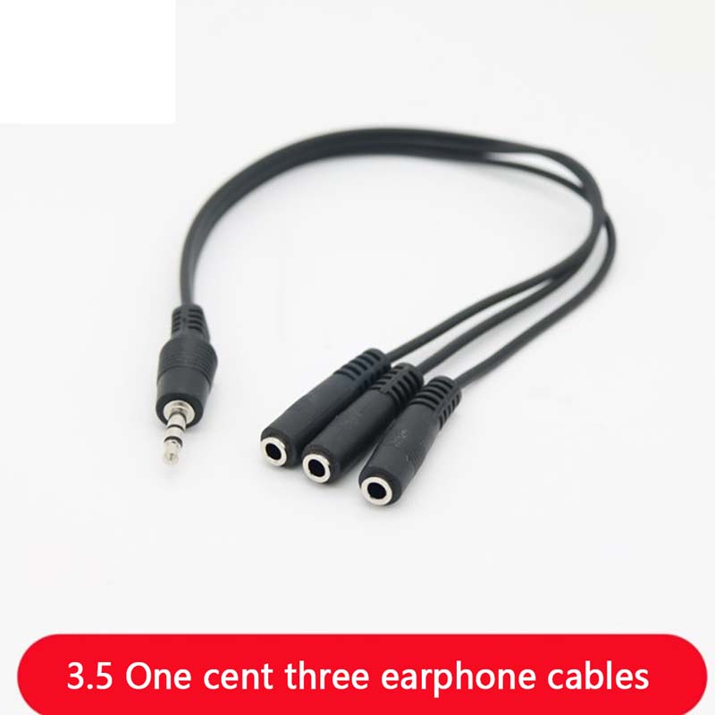 Earphone Splitter Jack - 【C】3.5mm 3ウェイポートAUXオーディオスプリッターアダプター マルチヘッドホンイヤホンジャックハブ 1オス-3メス オーディオ分配用ケーブル