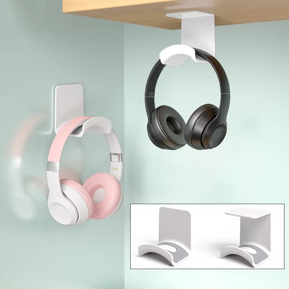 ユニバーサルヘッドフォンスタンド粘着プラスチック壁掛けハンガ - Headphone Stand Desk のレビューと価格