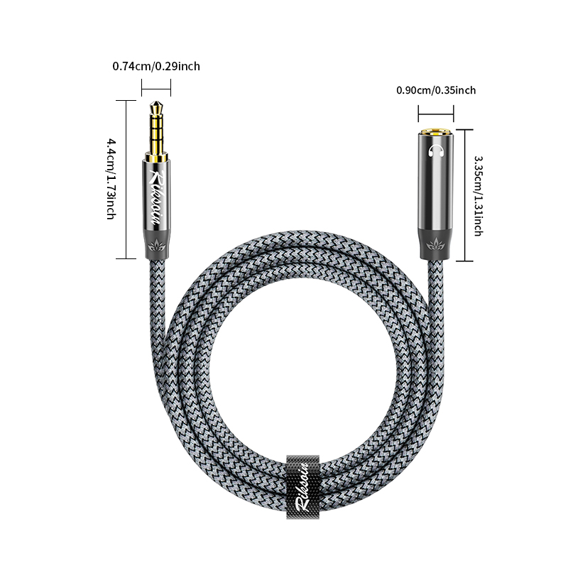 Riksoin 3.5mm ヘッドフォン延長ケーブル、オス- - Cable Extension 3.5 のレビューと価格