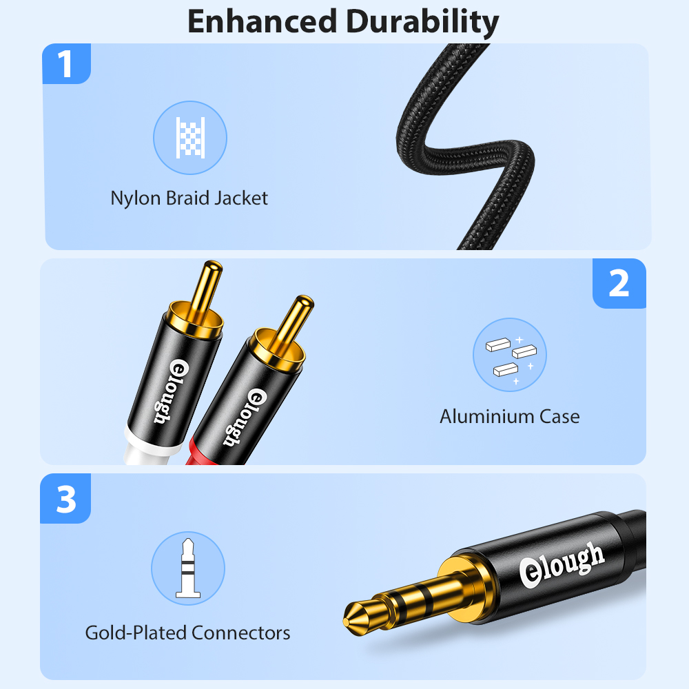 Elough-ケーブル付きオーディオケーブルジャック,rca - Cable Extension 3.5 のレビューと価格