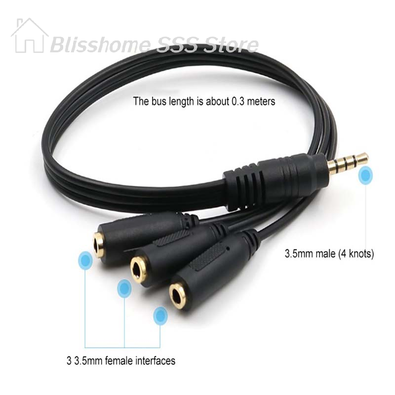 【S】3.5mm 3ウェイポートAUXマルチヘッドホンイヤホ - Earphone Splitter Jack のレビューと価格