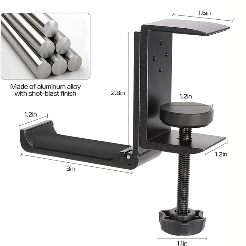 デスク下ヘッドホンスタンド折りたたみ式ヘッドセットハンガーマ - Headphone Stand Desk のレビューと価格
