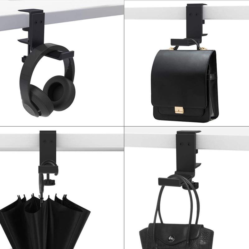 デスク下ヘッドホンスタンド折りたたみ式ヘッドセットハンガーマ - Headphone Stand Desk のレビューと価格
