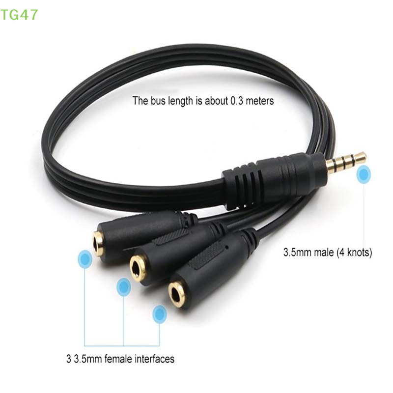 3.5mm 3ウェイポートAUXマルチヘッドホンイヤホンオー - Earphone Splitter Jack のレビューと価格